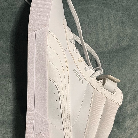 Puma White Lace-Up High-Tops - Picture 2 of 9
